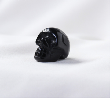 Statuie din cristal de cuarț cu craniu vindecător, obsidian natural, statuie cu craniu de 1 inch lungime
