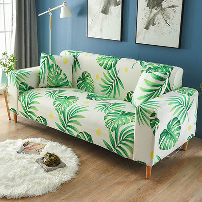 Printed Couch Covers Sofa Slipcovers, Elastic Universal Furniture Protector with 2 Pillowcases