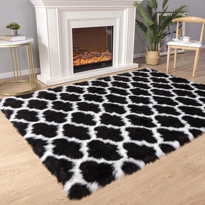 Shaggy Soft Faux Sheepskin Fur Area Rugs Floor Mat
