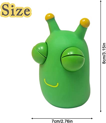 Jucărie funny Grass Green Eye Bouncing Vierme Decomprima și stoarce pentru stres