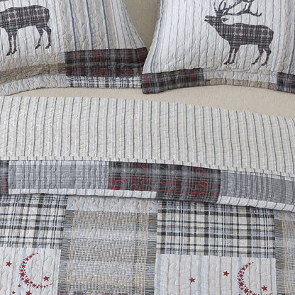 Christmas Luxurious Bedspread Quilt Set Bedcover Warm Bedding Set