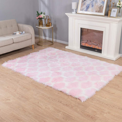 Shaggy Soft Faux Sheepskin Fur Area Rugs Floor Mat