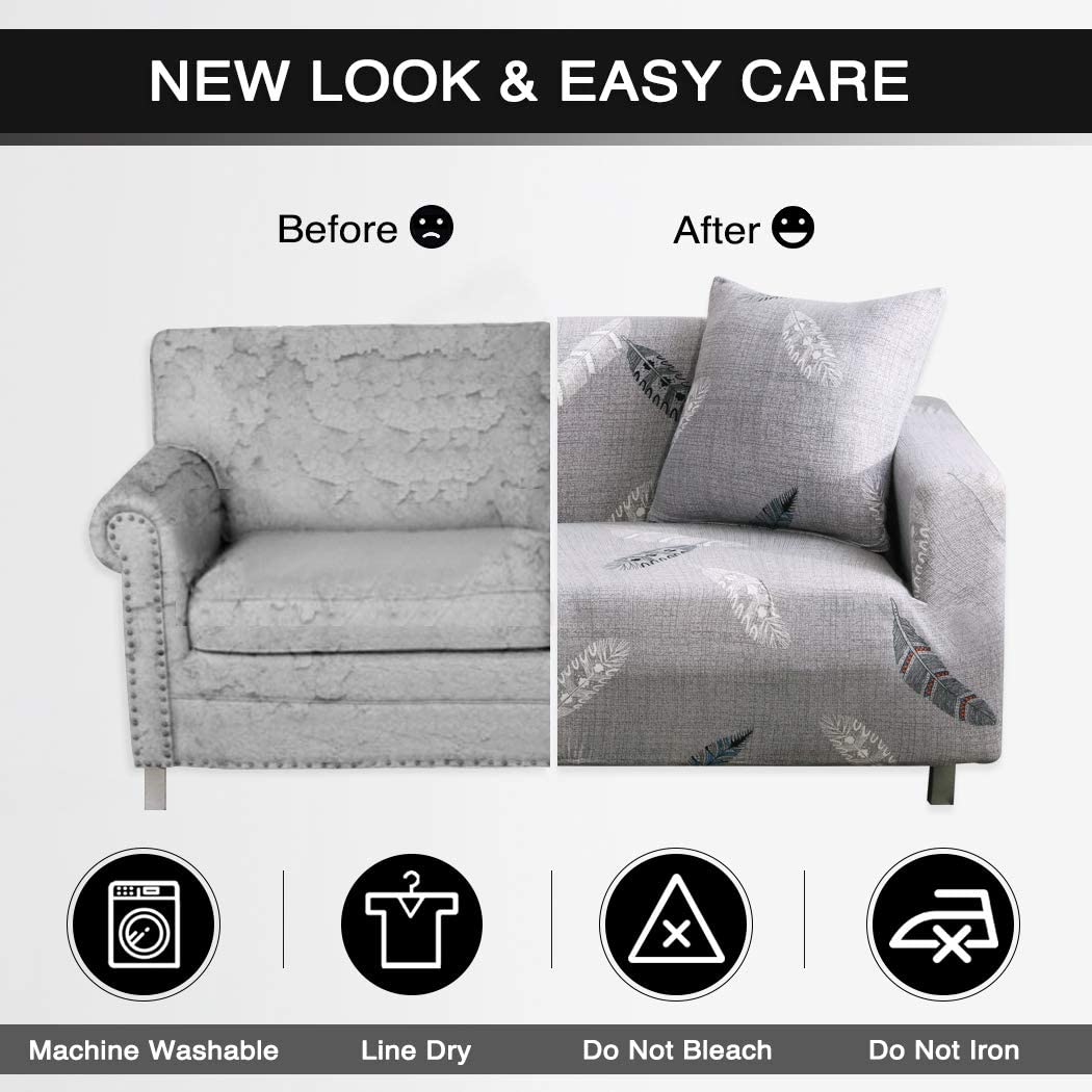 Printed Couch Covers Sofa Slipcovers with 2 Pillowcase