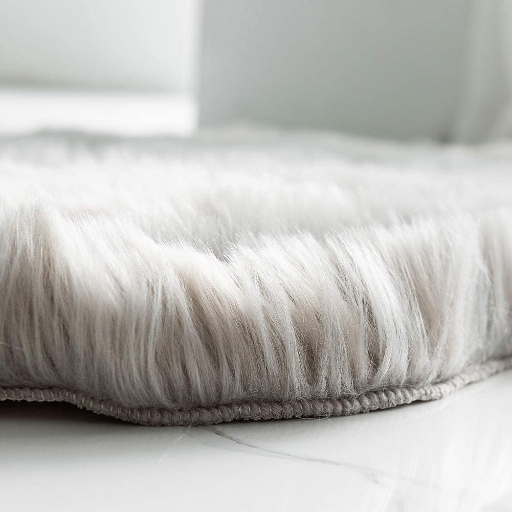 Luxury Soft Faux Sheepskin Cover Seat Pad Plush Fur Area Rugs