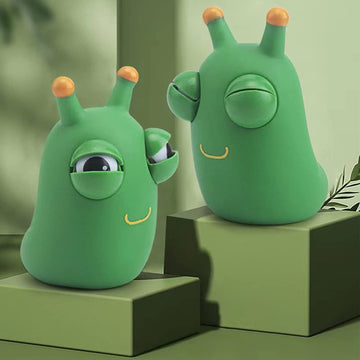 Jucărie funny Grass Green Eye Bouncing Vierme Decomprima și stoarce pentru stres