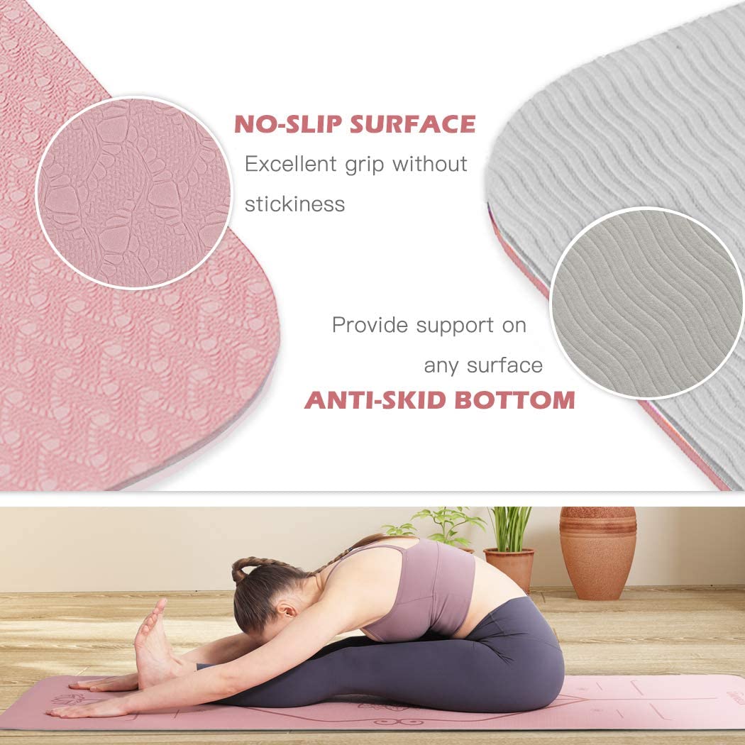Yoga Mat With Alignment Marks