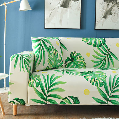 Printed Couch Covers Sofa Slipcovers, Elastic Universal Furniture Protector with 2 Pillowcases