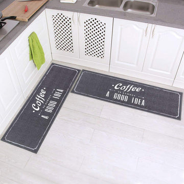 Set de covorașe de bucătărie antiderapante de 2 bucăți Set de covoraș pentru covoraș din cauciuc - (gri 15"x47"+15"x47") 