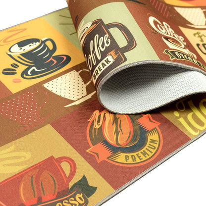 Light Coffee Design Non-Skid Backing Mat for Doorway Bathroom Runner Rug Set
