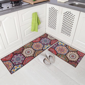 Covor de bucătărie antiderapant cu design boho vintage 