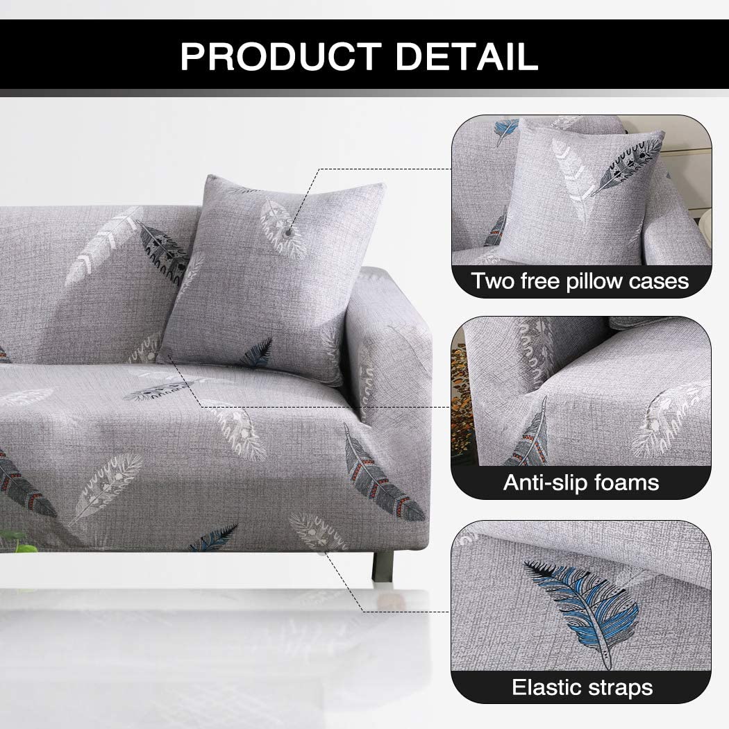 Printed Couch Covers Sofa Slipcovers with 2 Pillowcase