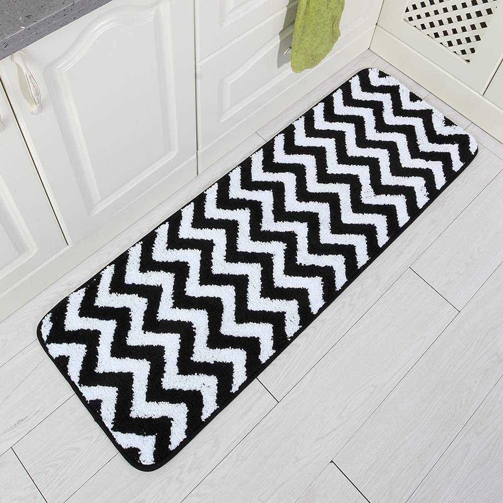 Microfiber Chevron Non-Slip Bathroom Rug