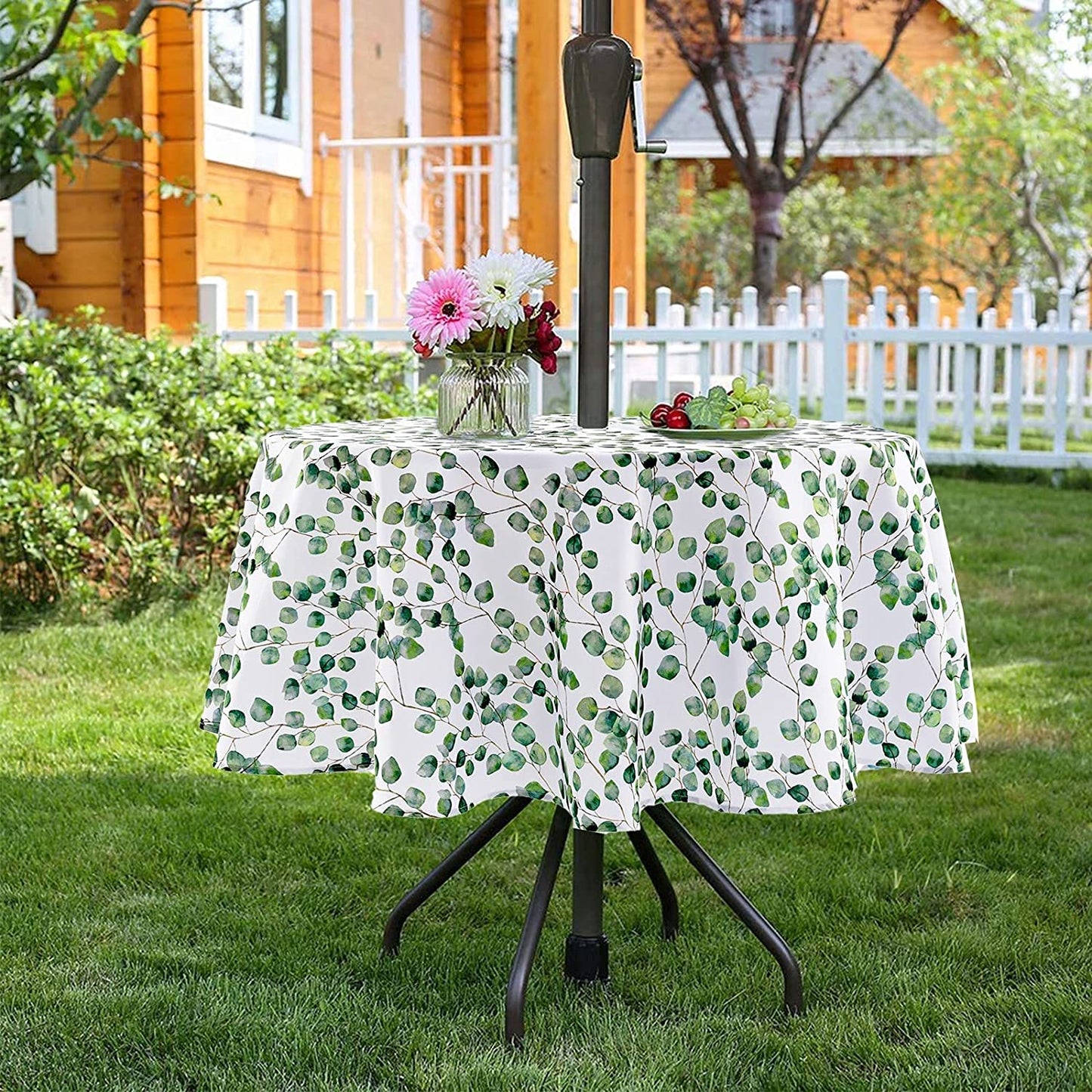 Garden Round Tablecloth 60 Inch,Outdoor Tablecloth