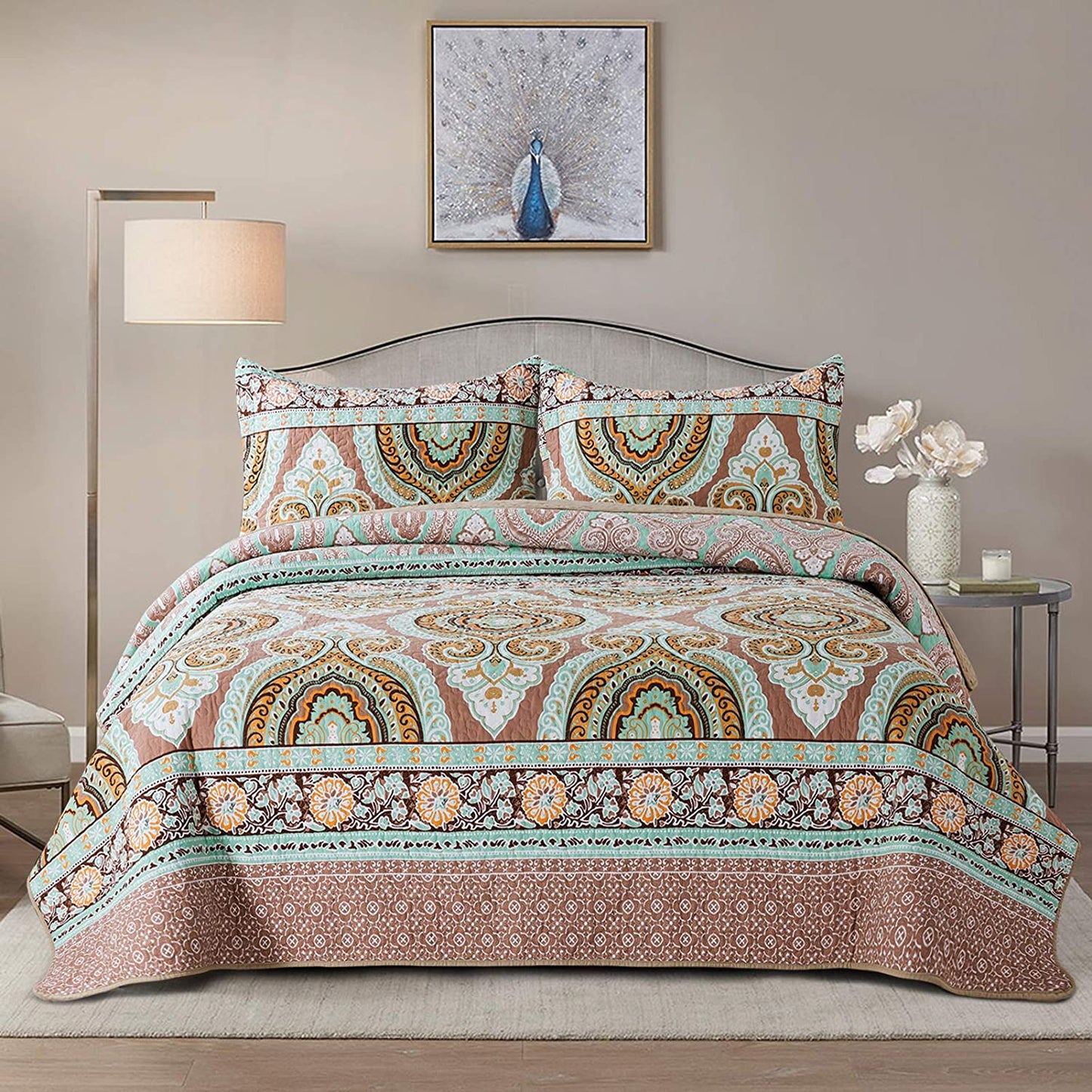 Cotton Bedspread Quilt Sets Floral Pattern
