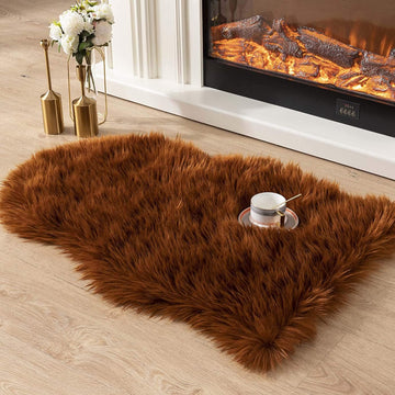 Covor din blană artificială, super moale, pufoasă - 2 ft x 3 ft, maro