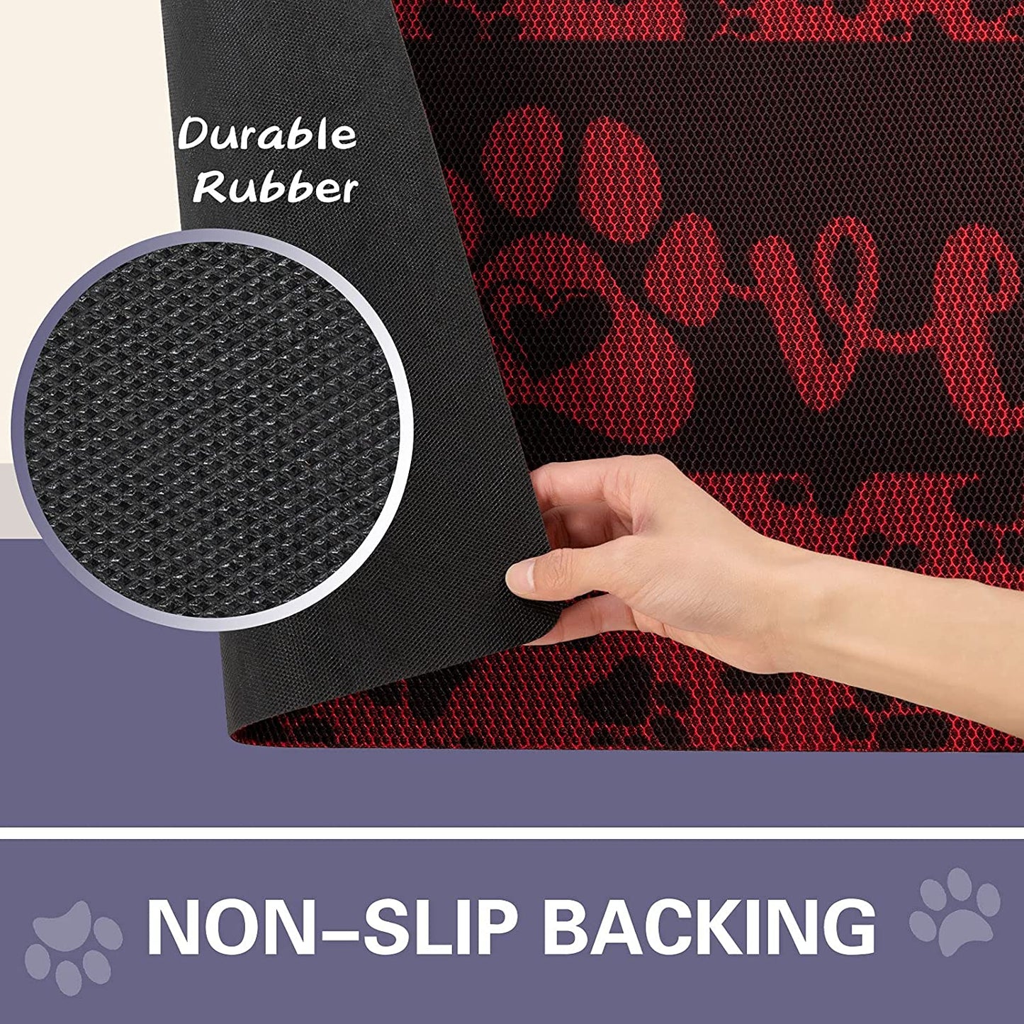 Dog and Cat Food Mat Washable Dog Mat for Food and Water Non Slip Pet Food Bowl Mat