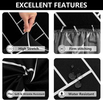 Geometric Pattern Sofa Slipcover Stretch Arm Chair Large Sofa Slipcover with 2 Pillow Cover Leather Furniture Protector for 3-Seat Sofa
