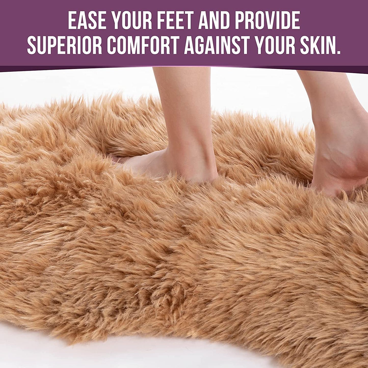 Super Soft Fluffy Shaggy Faux Fur Rug-3ft x 5ft