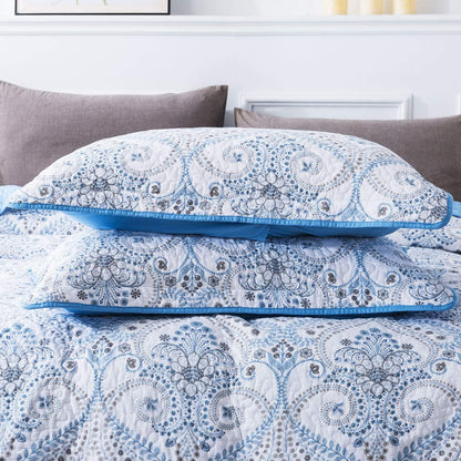Microfiber Quilt Sets Reversible Bedspreads Patchwork Coverlets Floral Bedding Set