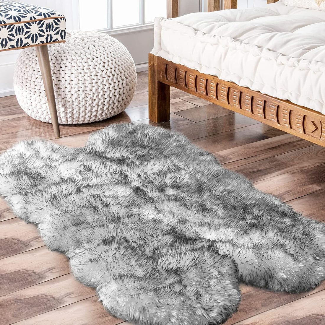 Covor din blană artificială super moale, pufos, 3ft x 5ft