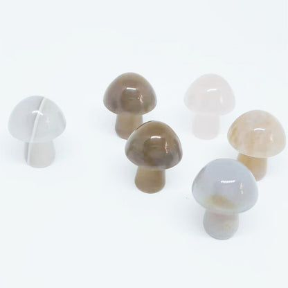 Natural Crystal Agate Mini Mushroom Craft Decoration