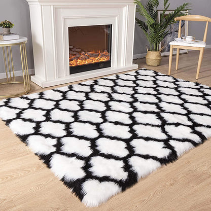 Shaggy Soft Faux Sheepskin Fur Area Rugs Floor Mat