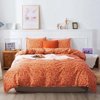 Cotton Duvet Cover,Floral Comforter Cover Set, Soft&Breathable, Natural Flower Collections