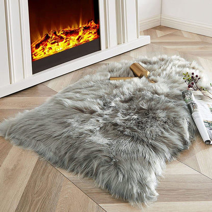 Luxury Soft Faux Sheepskin Cover Seat Pad Plush Fur Area Rugs