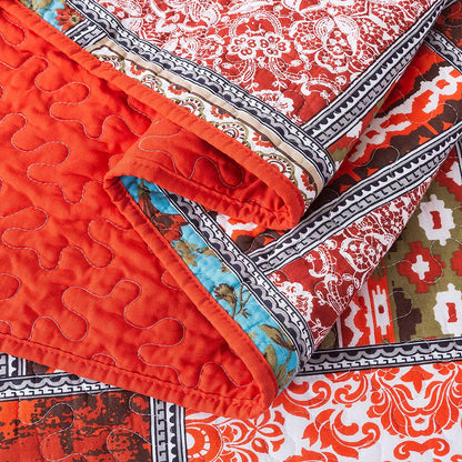 Cotton Bedspread Quilt Sets,Classic Plaid Pattern, Patchwork Coverlet Set