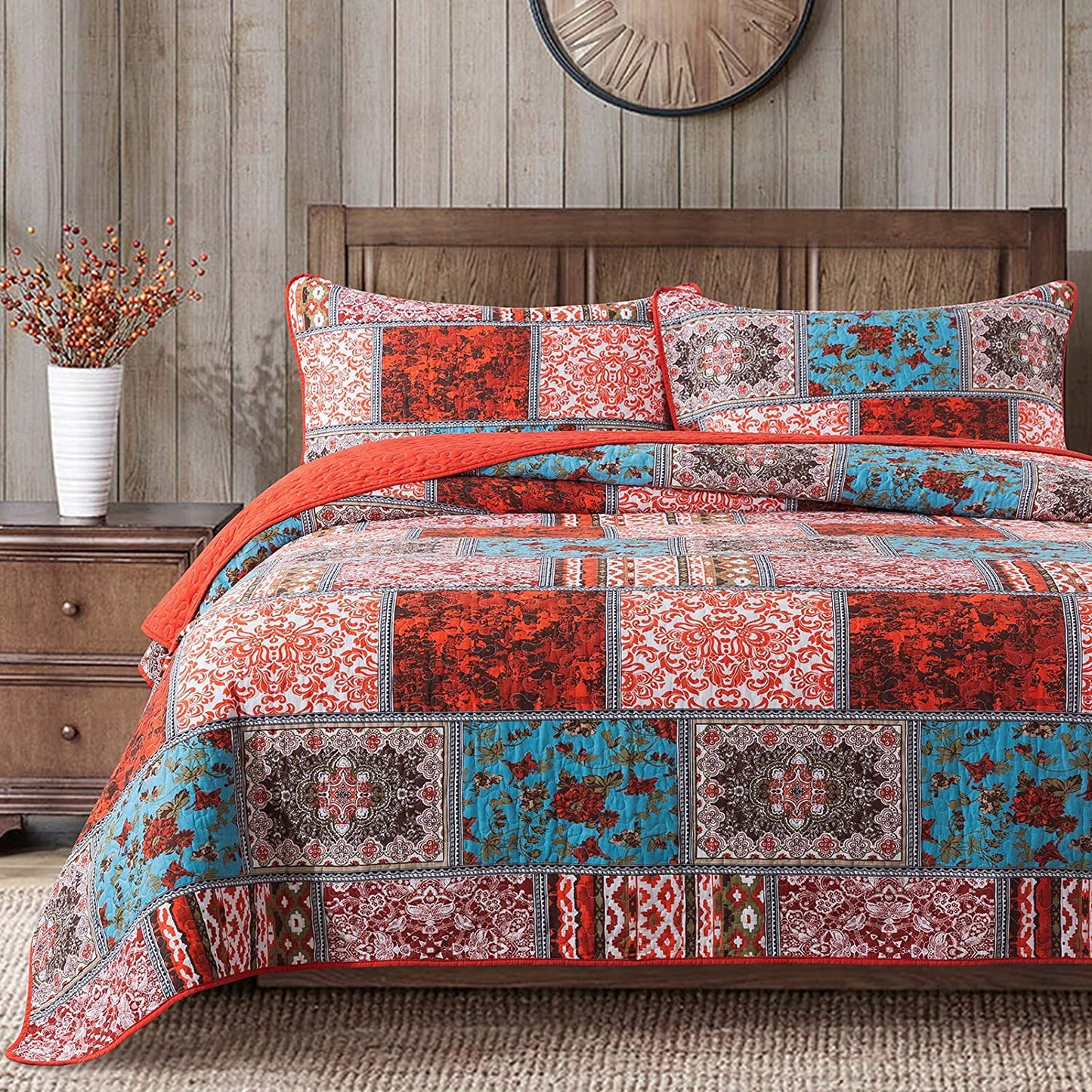 Cotton Bedspread Quilt Sets Floral Pattern