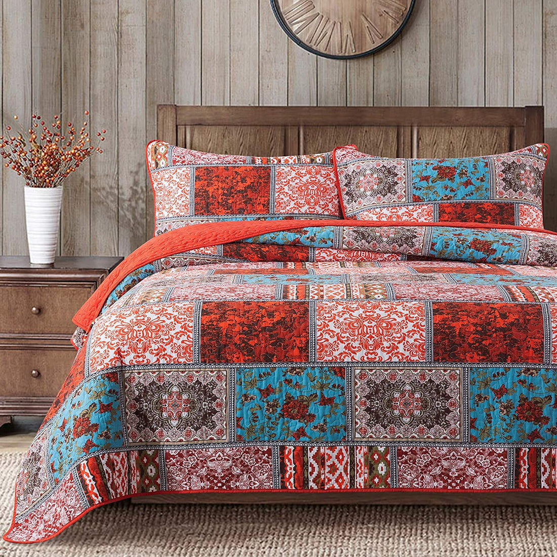 Cuvertură de pat din bumbac seturi pilota cu model floral