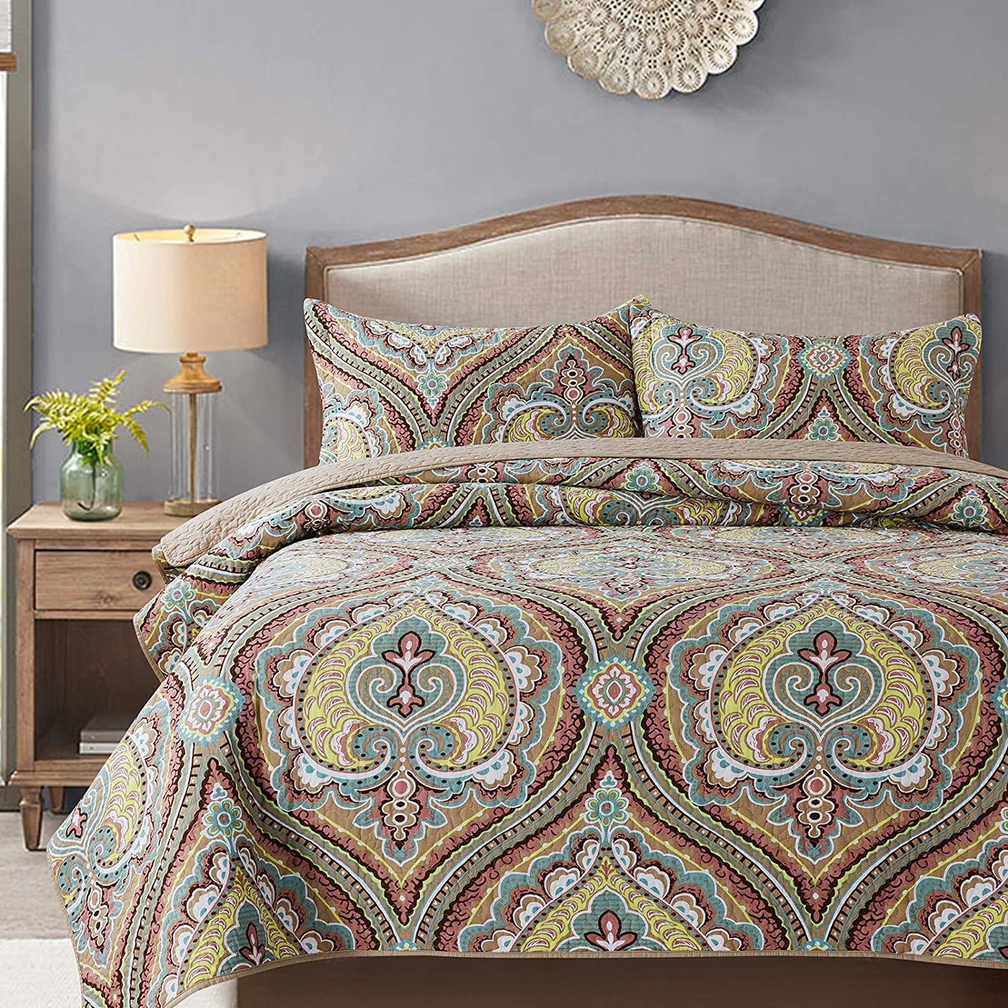 Cotton Bedspread Quilt Sets Floral Pattern