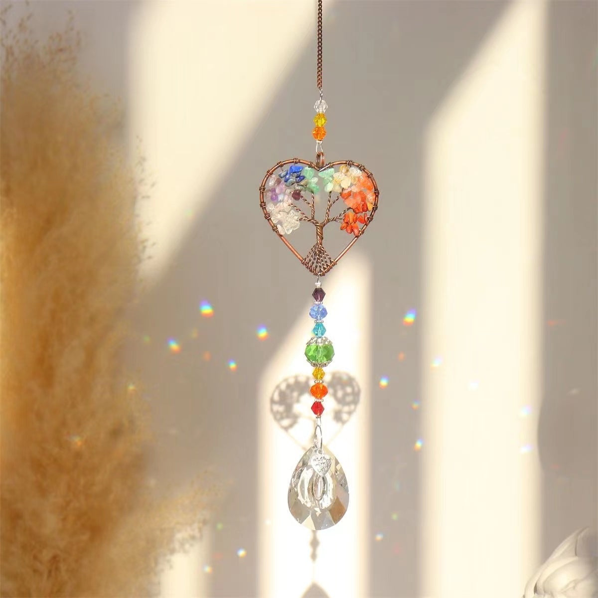 3PC Crystal Suncatchers for Windows Hanging Tree of Life Decor with Prisms