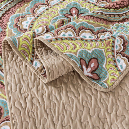 3 Piece Microfiber Bedspread Reversible-Retro Design Bedding Set All Season Quilts