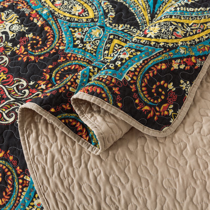 3 Piece Microfiber Bedspread Reversible-Retro Design Bedding Set All Season Quilts