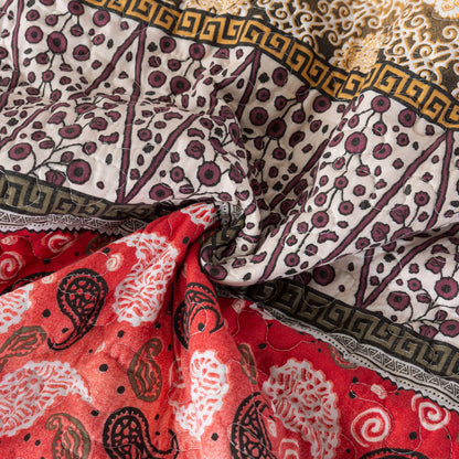 Boho Quilt Bedspread Sets-Boho Paisley Stripes Turquoise Aqua Reversible Coverlet Set