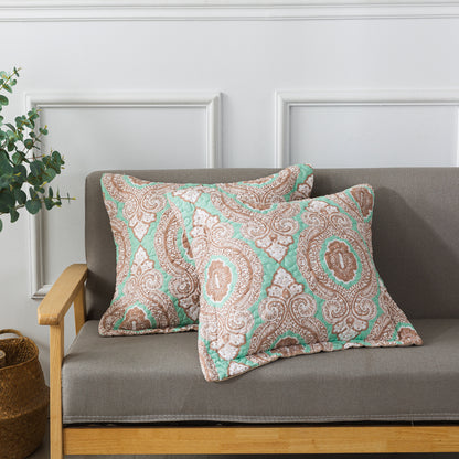 European Paisley Floral Style Cotton Throw Pillow Covers (2 Pieces, 18X18 Inch)
