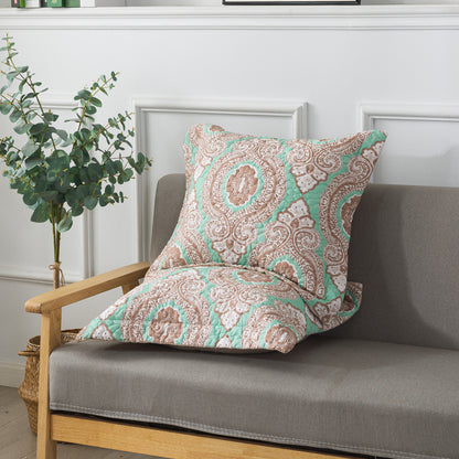 European Paisley Floral Style Cotton Throw Pillow Covers (2 Pieces, 18X18 Inch)