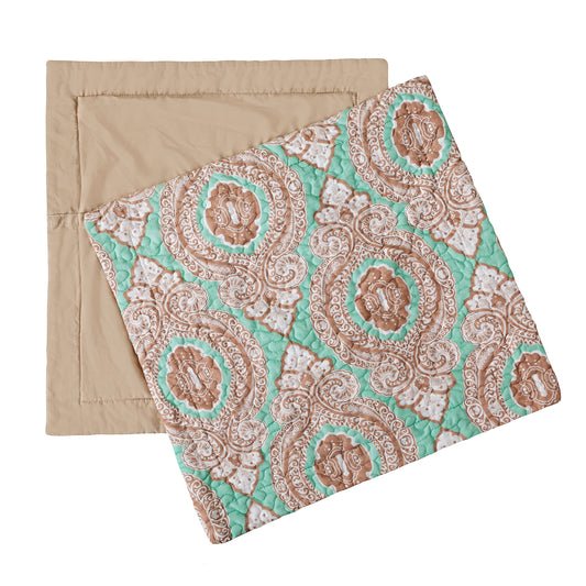 European Paisley Floral Style Cotton Throw Pillow Covers (2 Pieces, 18X18 Inch)
