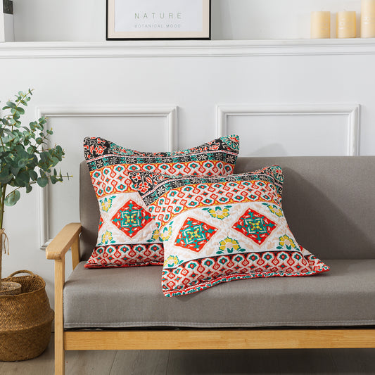 Striped Classical Style Cotton Throw Pillow Covers (2 Pieces, 18X18 Inch)