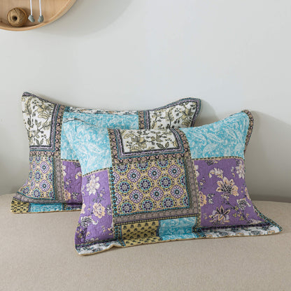 Cotton Bedspread Quilt Sets, Chic Floral Paisley Pattern, Queen