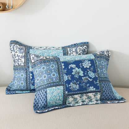 Cotton Bedspread Quilt Sets, Chic Floral Paisley Pattern, Queen