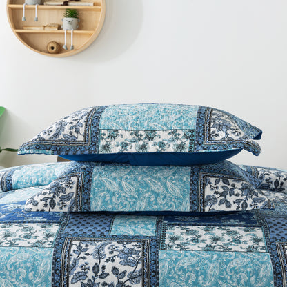 Cotton Bedspread Quilt Sets, Chic Floral Paisley Pattern, Queen