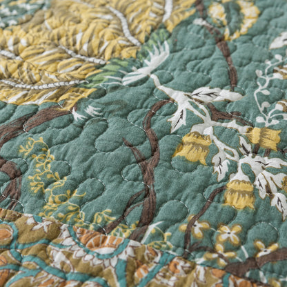 Advanced Quilt-Cotton Patchwork Bedspread, 3-Piece Bedding Quilt Set with Real Stitched Embroidery