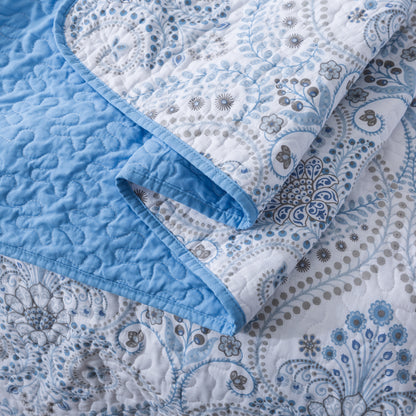 3 Piece Microfiber Bedspread Reversible-Retro Design Bedding Set All Season Quilts