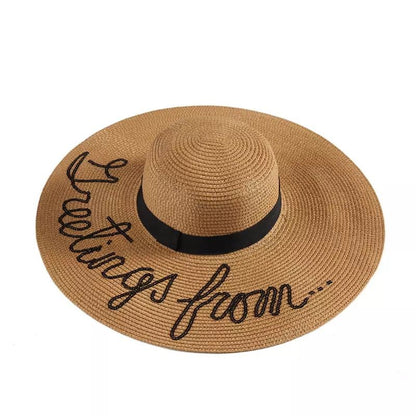 Women Floppy Wide Brim Summer Beach Straw Sun Hat