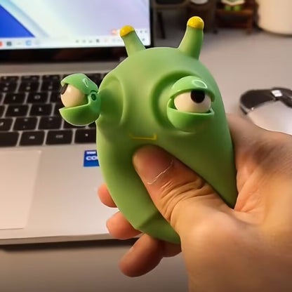 Funny Grass Green Eye Bouncing Worm Decompress & Squeeze Stress Toy