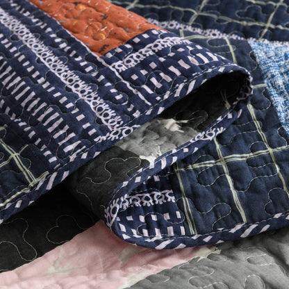 Cotton Quilt, Sham 3 Pieces Quilt Set Coverlet with 2 Pillowcases