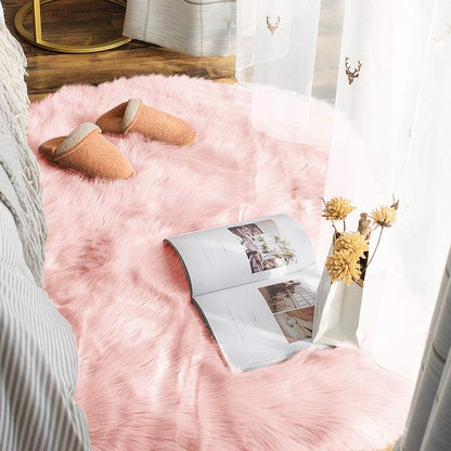 Faux Sheepskin Fur Area Rug Home Decor Living Room Floor Mat