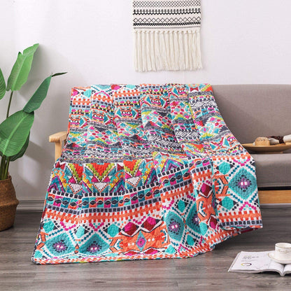 Quilted Throw Blanket for Bed Couch Sofa, Boundless Universe Pattern